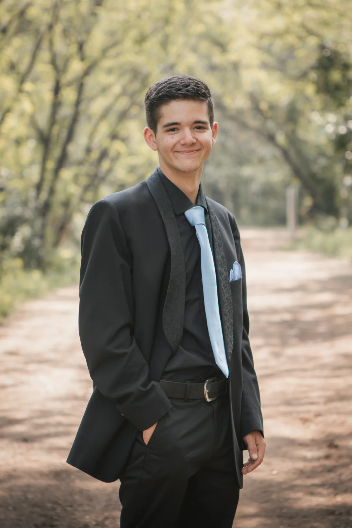 Toni in his matric farewell suit at Rietvlei Zoo.
